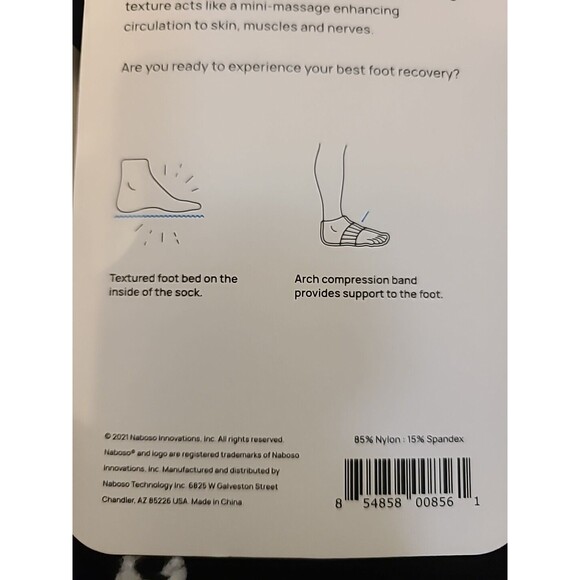 Naboso Recovery Sock BUNDLE OF 4 pair - Compression + Texture Size  3Medium 1 sm - Picture 5 of 8